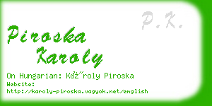 piroska karoly business card
